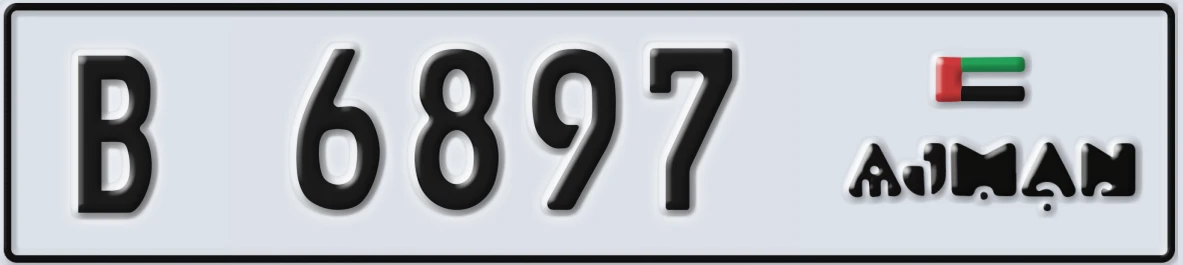 UAE License Plate Ajman B 6897
