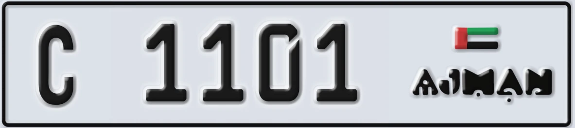 UAE License Plate Ajman C 1101