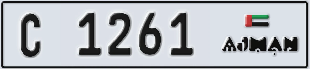 UAE License Plate Ajman C 1261