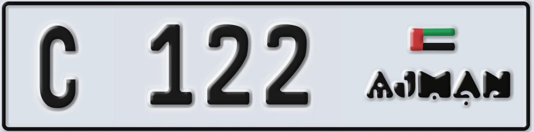 UAE License Plate Ajman C 1X22