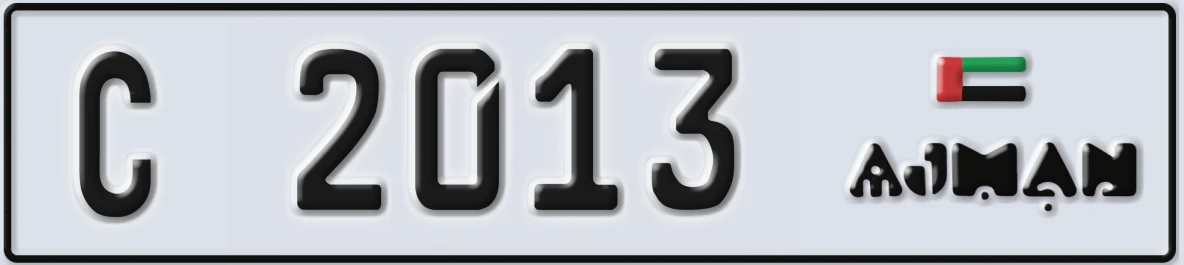 UAE License Plate Ajman C 2013