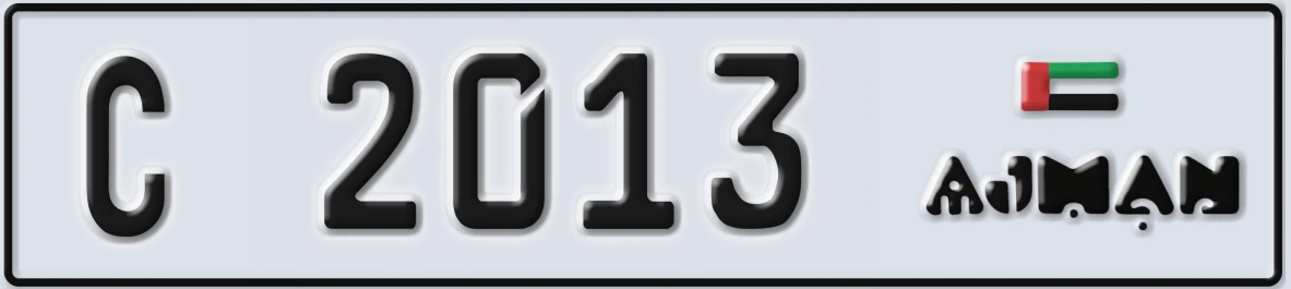 UAE License Plate Ajman C 2013