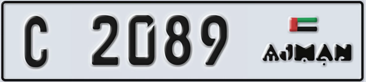 UAE License Plate Ajman C 2089