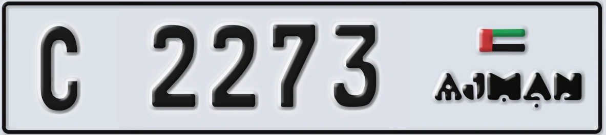 UAE License Plate Ajman C 2273
