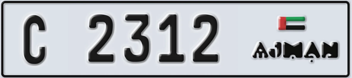 UAE License Plate Ajman C 2312