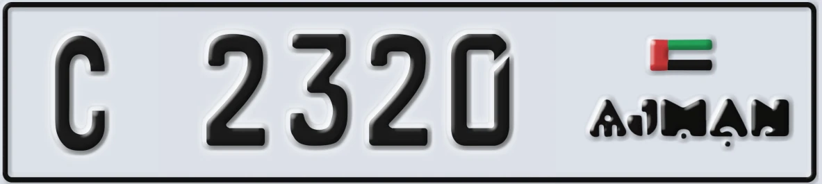 UAE License Plate Ajman C 2320