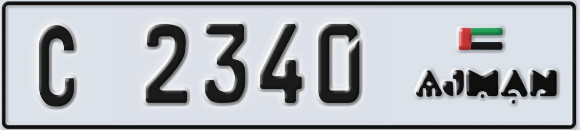 UAE License Plate Ajman C 2340