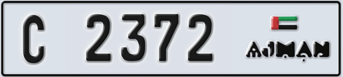 UAE License Plate Ajman C 2372
