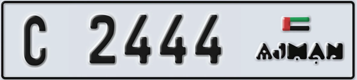 UAE License Plate Ajman C 2444