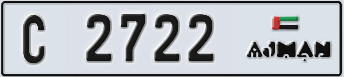 UAE License Plate Ajman C 2722
