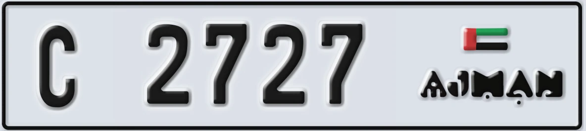 UAE License Plate Ajman C 2727