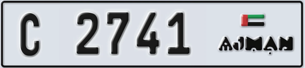 UAE License Plate Ajman C 2741