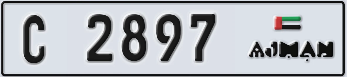 UAE License Plate Ajman C 2897