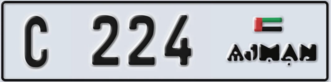 UAE License Plate Ajman C 2X24