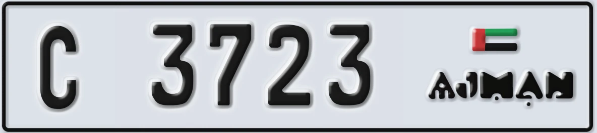 UAE License Plate Ajman C 3723