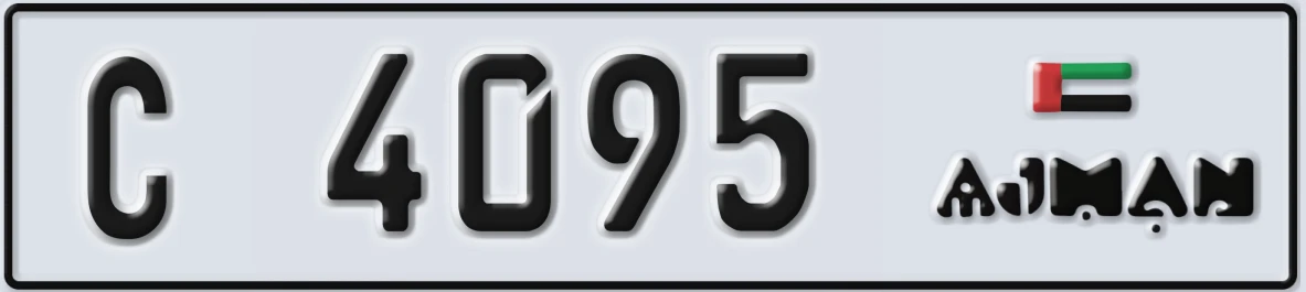 UAE License Plate Ajman C 4095