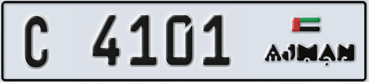 UAE License Plate Ajman C 4101