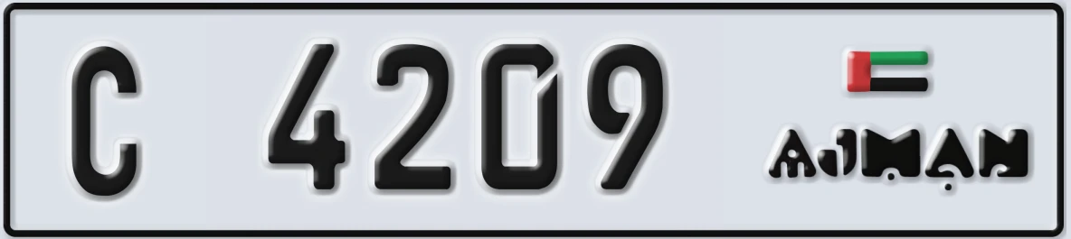 UAE License Plate Ajman C 4209