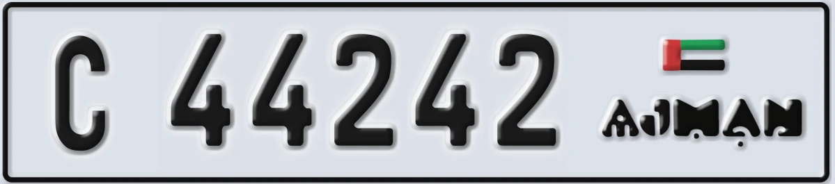 UAE License Plate Ajman C 44242