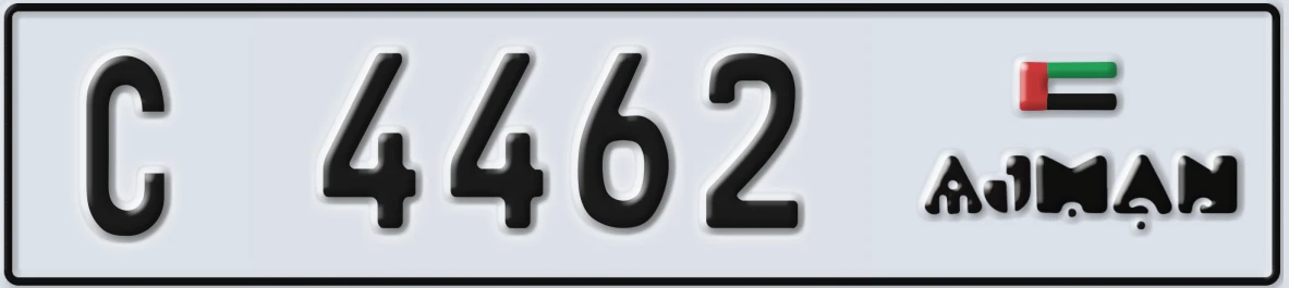 UAE License Plate Ajman C 4462