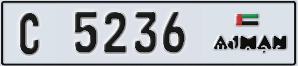 UAE License Plate Ajman C 5236