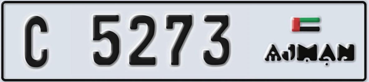 UAE License Plate Ajman C 5273