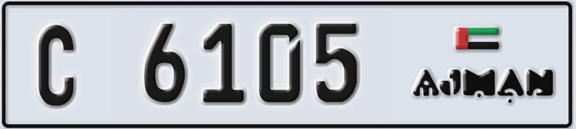 UAE License Plate Ajman C 6105