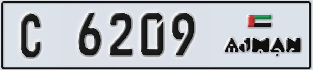 UAE License Plate Ajman C 6209