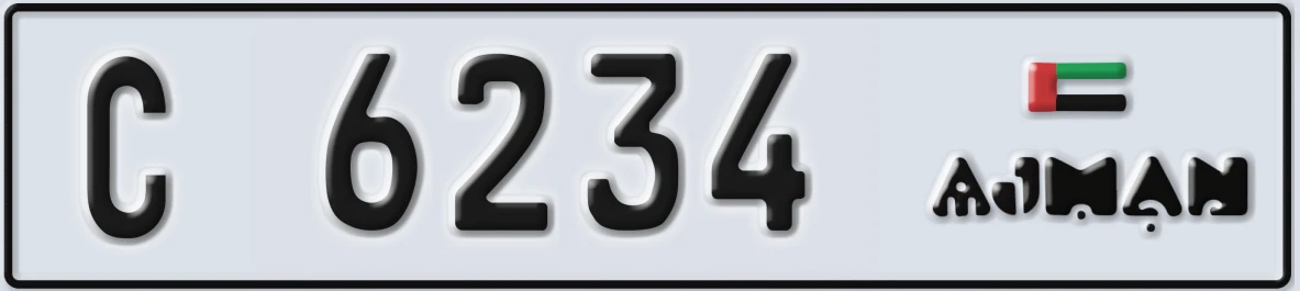 UAE License Plate Ajman C 6234