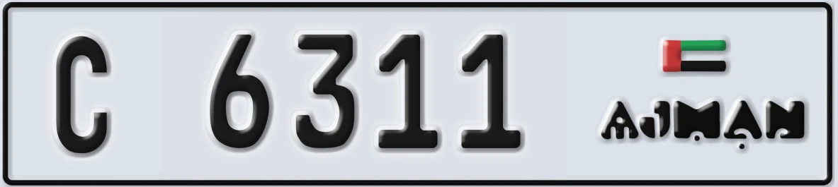 UAE License Plate Ajman C 6311
