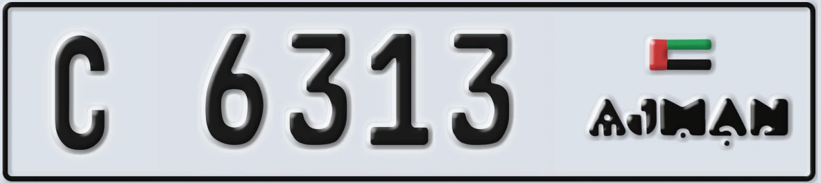 UAE License Plate Ajman C 6313