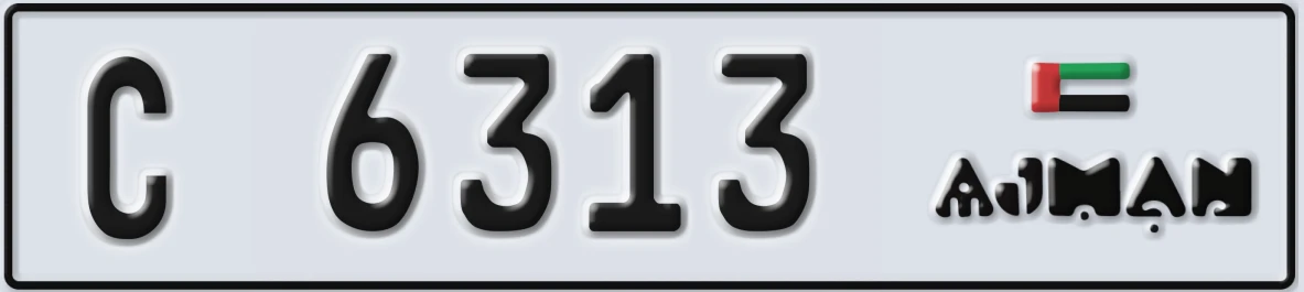 UAE License Plate Ajman C 6313