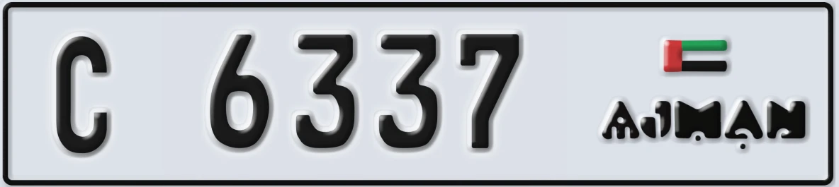 UAE License Plate Ajman C 6337