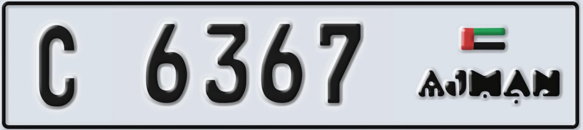 UAE License Plate Ajman C 6367