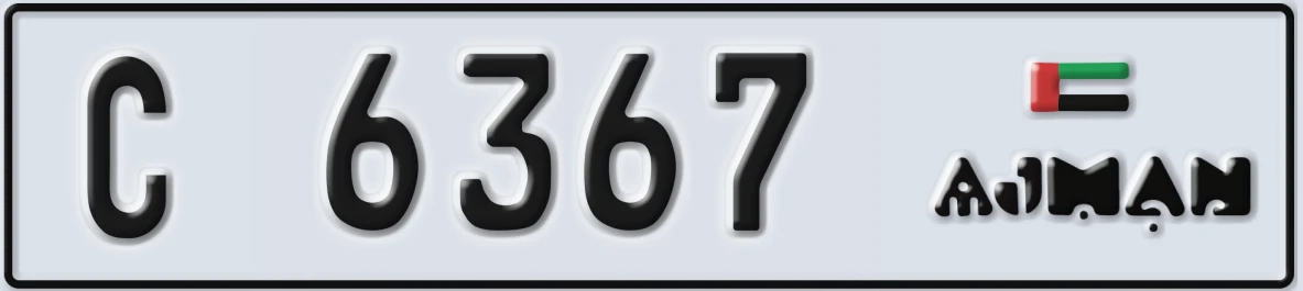 UAE License Plate Ajman C 6367