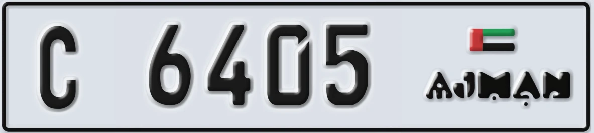 UAE License Plate Ajman C 6405