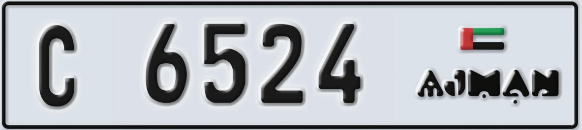 UAE License Plate Ajman C 6524