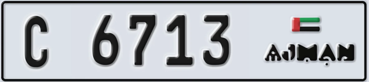 UAE License Plate Ajman C 6713