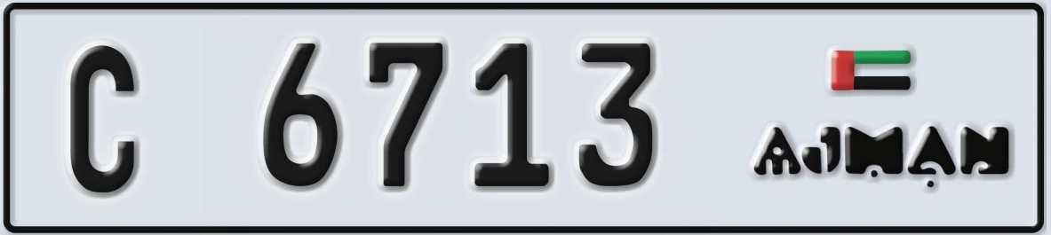 UAE License Plate Ajman C 6713