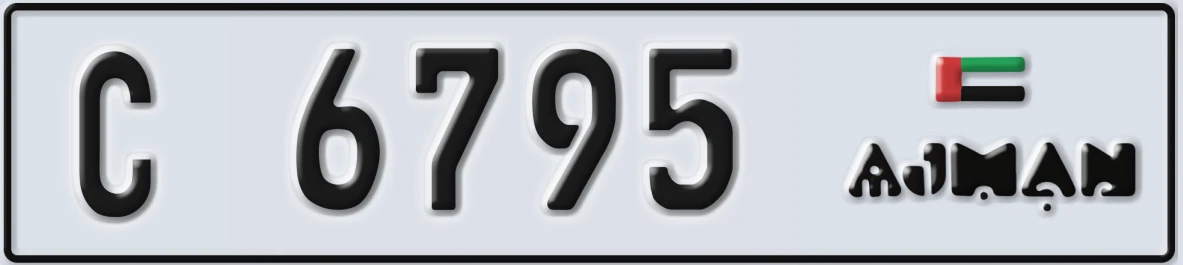 UAE License Plate Ajman C 6795