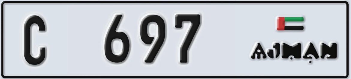 UAE License Plate Ajman C 697