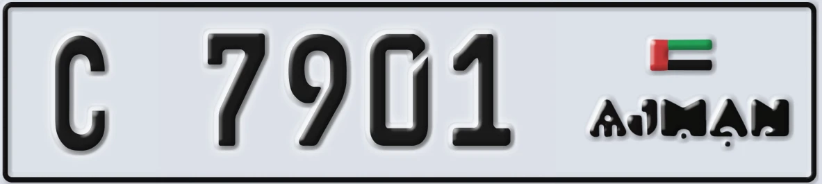 UAE License Plate Ajman C 7901