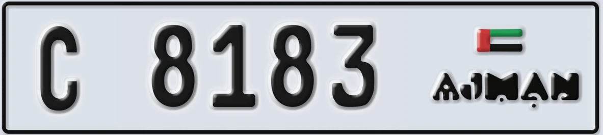 UAE License Plate Ajman C 8183