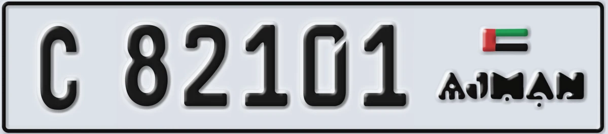UAE License Plate Ajman C 82101