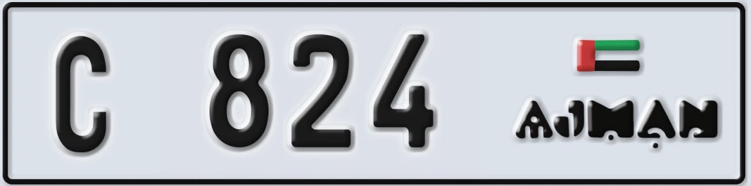 UAE License Plate Ajman C 82X4