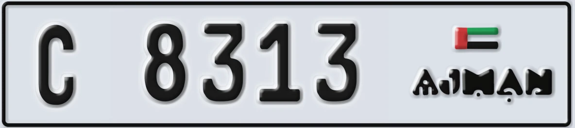 UAE License Plate Ajman C 8313