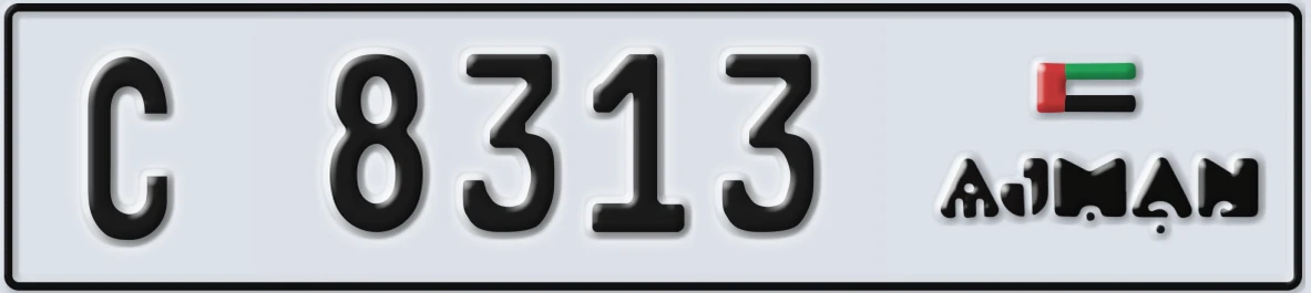 UAE License Plate Ajman C 8313