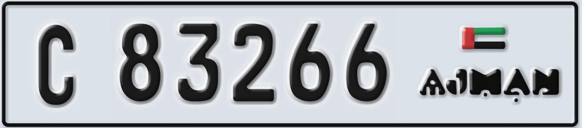 UAE License Plate Ajman C 83266