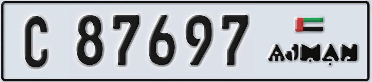 UAE License Plate Ajman C 87697