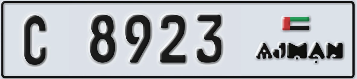 UAE License Plate Ajman C 8923